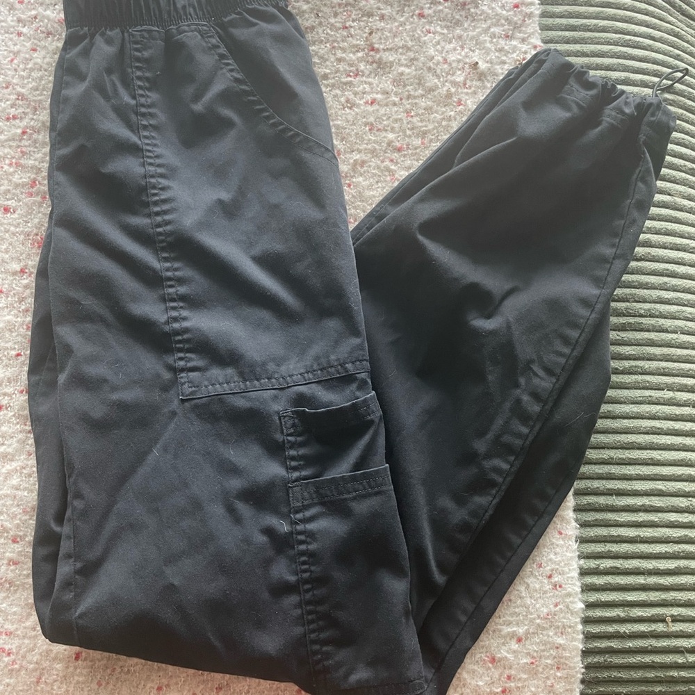 Womens Black scrub Cargo Pants